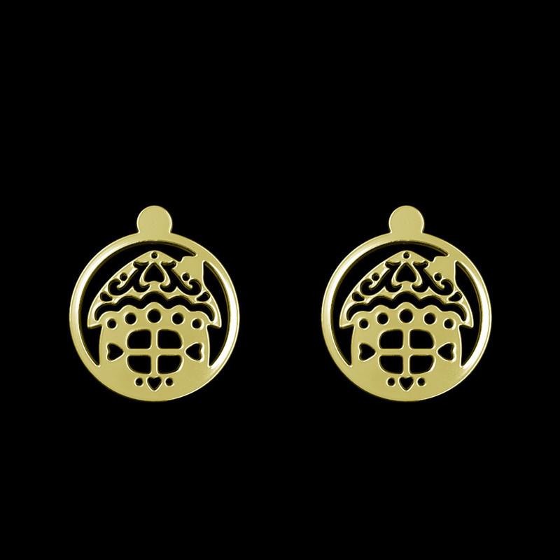 گوشواره طلا 18 عیار زنانه مدوپد مدل خانه کد GA1-11532