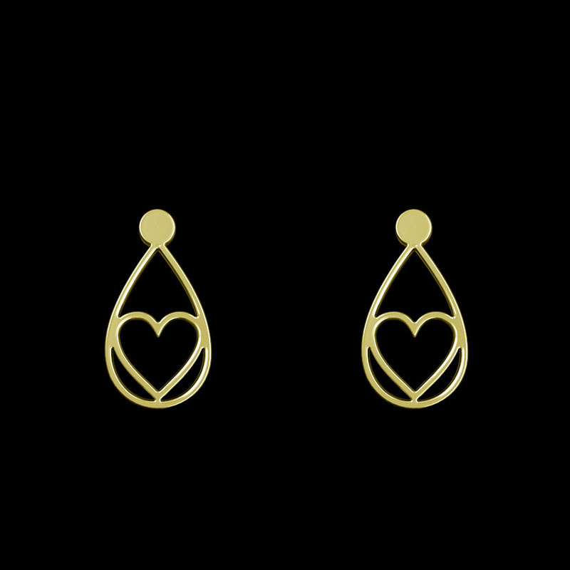 گوشواره طلا 18 عیار زنانه مدوپد مدل قلب کد GA1-11537