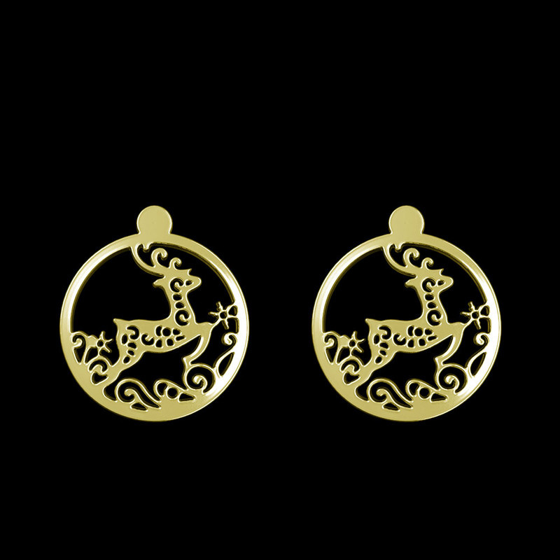 گوشواره طلا 18 عیار زنانه مدوپد مدل گوزن کد GA1-11562