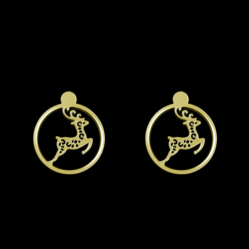 گوشواره طلا 18 عیار زنانه مدوپد مدل گوزن کد GA1-11595