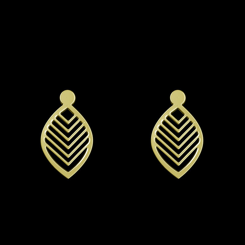 گوشواره طلا 18 عیار زنانه مدوپد مدل برگ کد GA1-11603