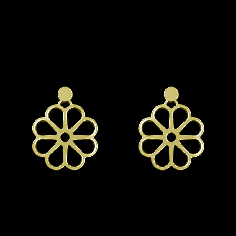 گوشواره طلا 18 عیار زنانه مدوپد مدل گل کد GA1-11605