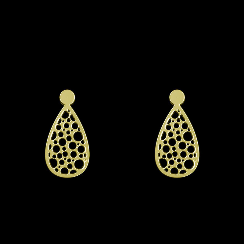 گوشواره طلا 18 عیار زنانه مدوپد مدل اشک کد GA1-11614