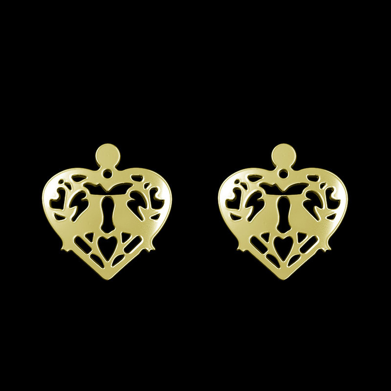 گوشواره طلا 18 عیار زنانه مدوپد مدل قلب کد GA1-11660