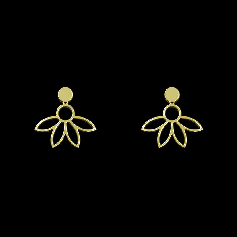 گوشواره طلا 18 عیار زنانه مدوپد مدل گل کد GA1-11698