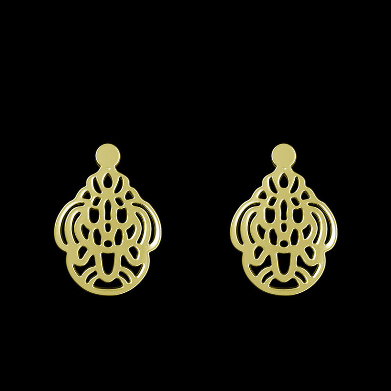 گوشواره طلا 18 عیار زنانه مدوپد مدل هندسی کد GA1-11716