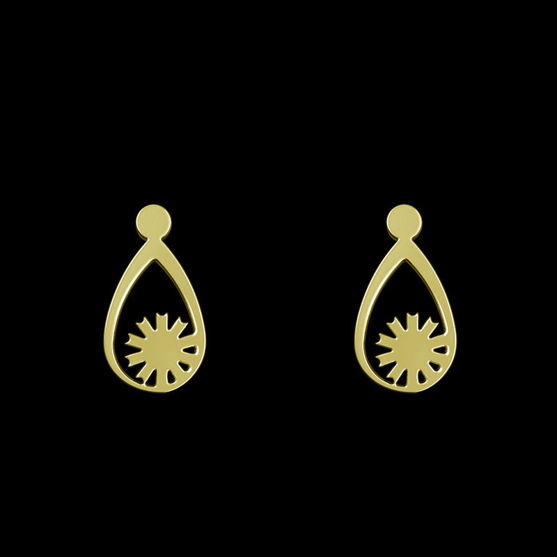 گوشواره طلا 18 عیار زنانه مدوپد مدل گل کد GA1-11737