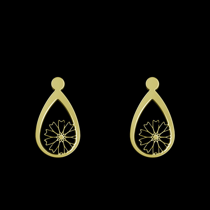 گوشواره طلا 18 عیار زنانه مدوپد مدل گل کد GA1-11751