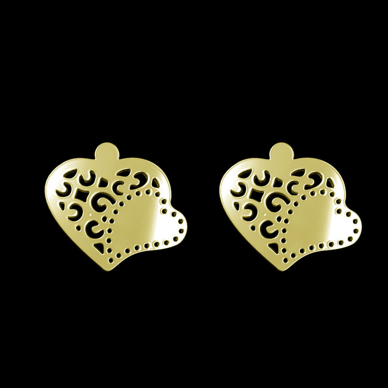 گوشواره طلا 18 عیار زنانه مدوپد مدل قلب کد GA1-11789