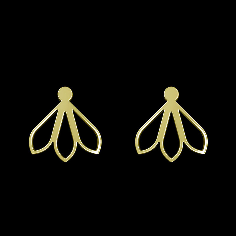 گوشواره طلا 18 عیار زنانه مدوپد مدل برگ کد GA1-11799