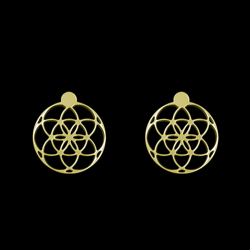 گوشواره طلا 18 عیار زنانه مدوپد مدل دایره کد GA1-11812