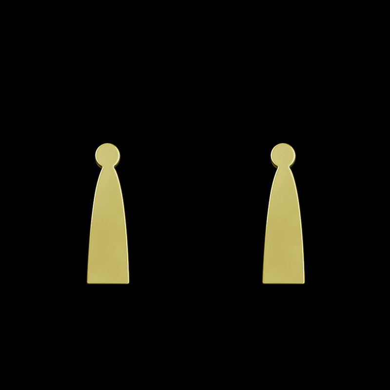 گوشواره طلا 18 عیار زنانه مدوپد مدل هندسی کد GA1-11824