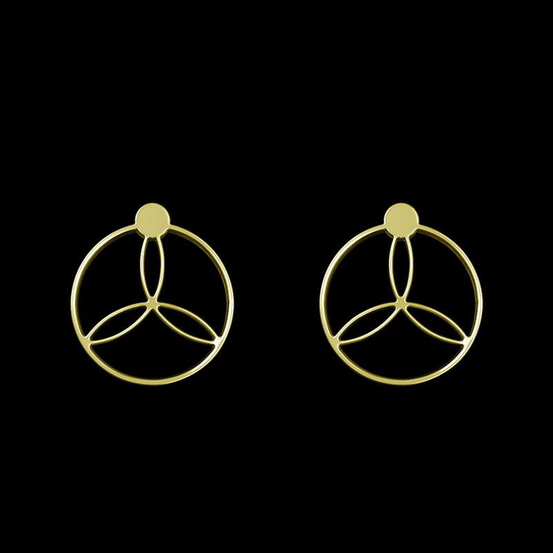 گوشواره طلا 18 عیار زنانه مدوپد مدل دایره کد GA1-11832