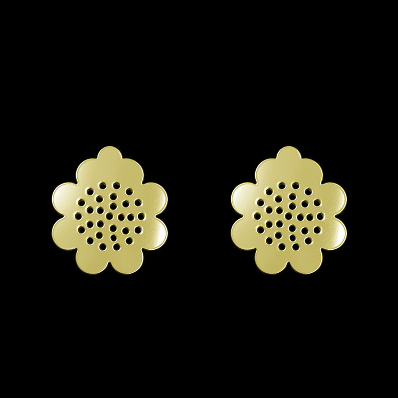 گوشواره طلا 18 عیار زنانه مدوپد مدل گل کد GA1-11840