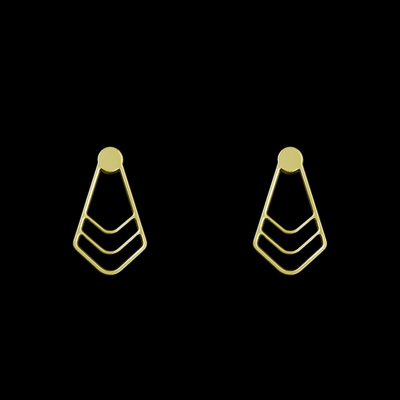 گوشواره طلا 18 عیار زنانه مدوپد مدل هندسی کد GA1-11894