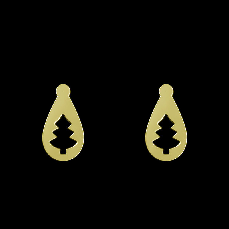 گوشواره طلا 18 عیار زنانه مدوپد مدل درخت کد GA1-11909