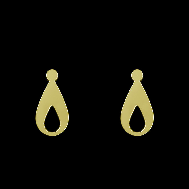 گوشواره طلا 18 عیار زنانه مدوپد مدل هندسی کد GA1-11925