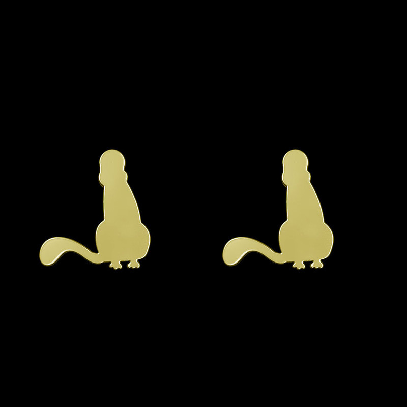 گوشواره طلا 18 عیار زنانه مدوپد مدل گربه کد GA1-11985