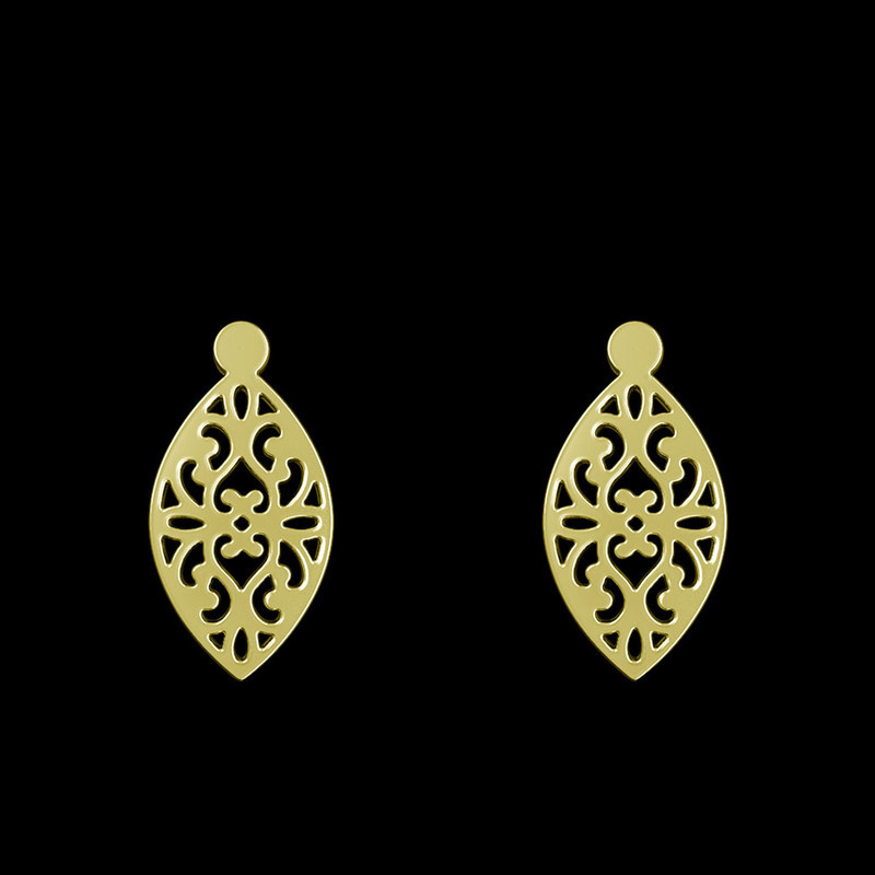 گوشواره طلا 18 عیار زنانه مدوپد مدل اسلیمی کد GA1-12088