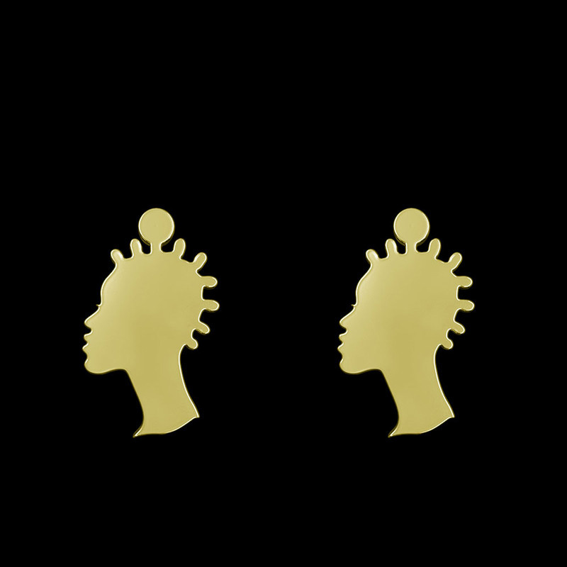 گوشواره طلا 18 عیار زنانه مدوپد مدل صورت کد GA1-12179