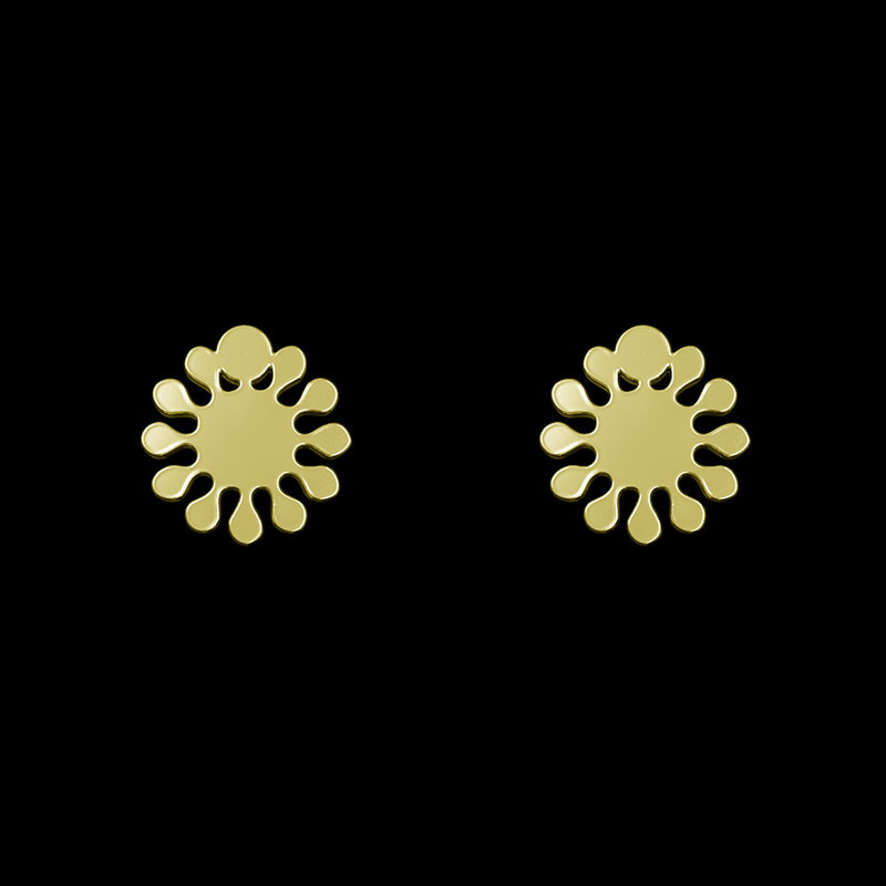 گوشواره طلا 18 عیار زنانه مدوپد مدل گل کد GA1-12368