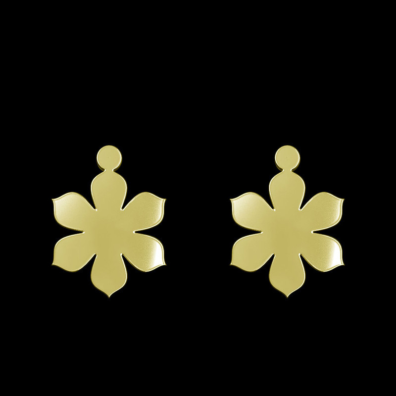 گوشواره طلا 18 عیار زنانه مدوپد مدل گل کد GA1-12438