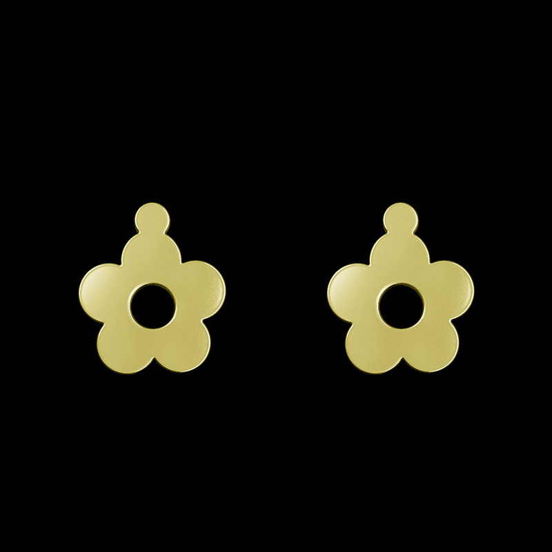 گوشواره طلا 18 عیار زنانه مدوپد مدل گل کد GA1-12460