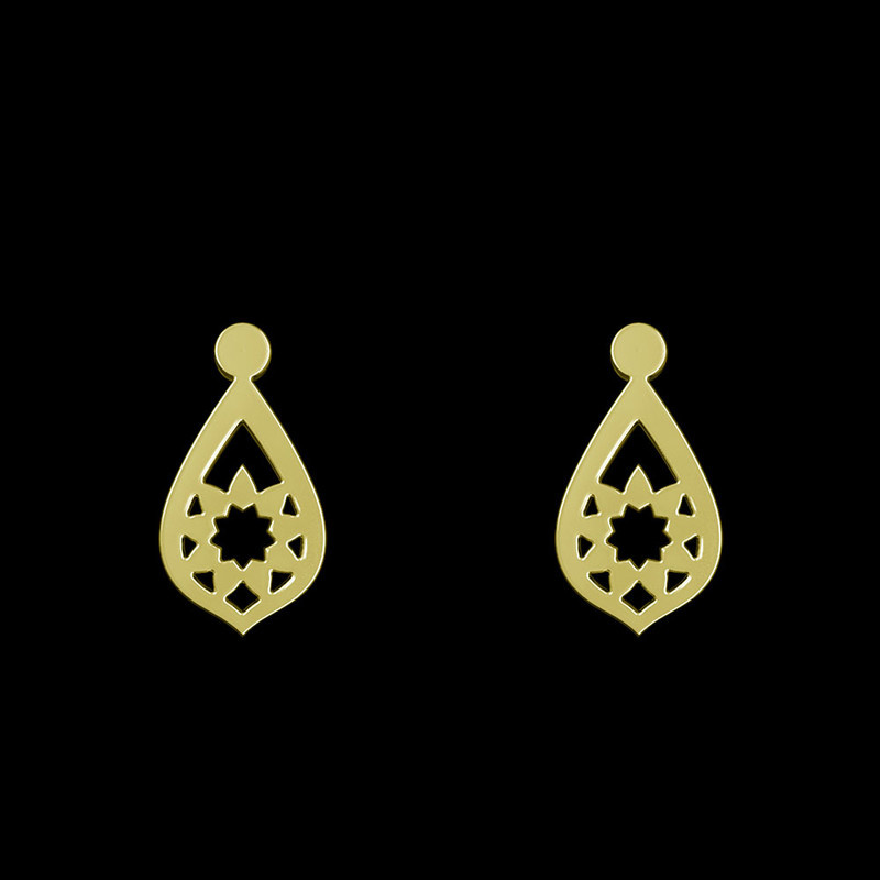 گوشواره طلا 18 عیار زنانه مدوپد مدل گل کد GA1-12482