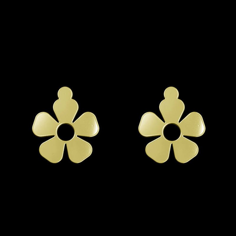 گوشواره طلا 18 عیار زنانه مدوپد مدل گل کد GA1-12499