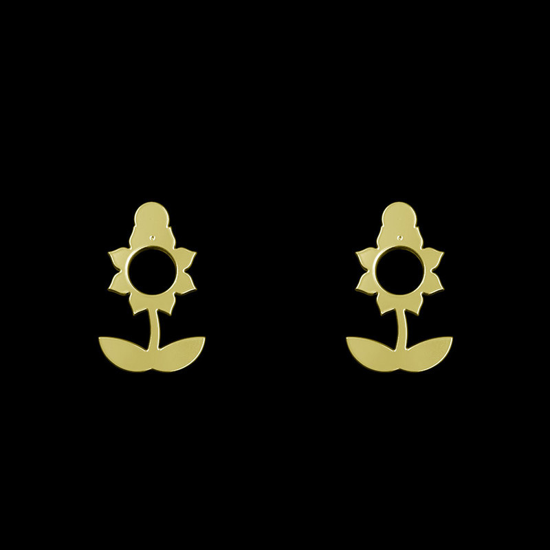 گوشواره طلا 18 عیار زنانه مدوپد مدل گل کد GA1-12511