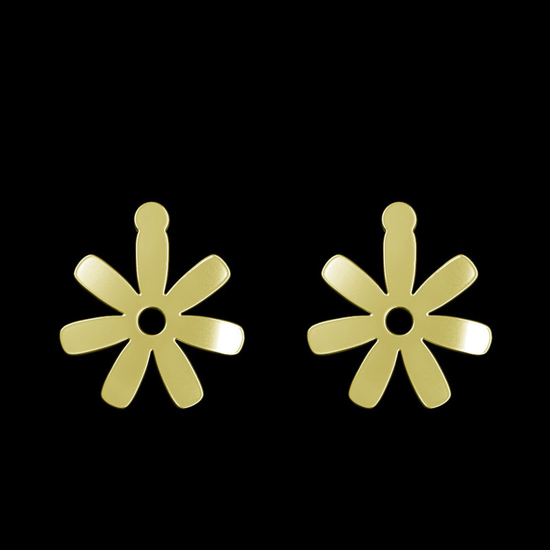 گوشواره طلا 18 عیار زنانه مدوپد مدل گل کد GA1-12552