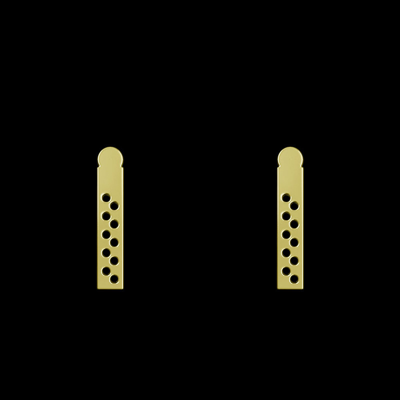 گوشواره طلا 18 عیار زنانه مدوپد مدل مستطیل کد GA1-12688