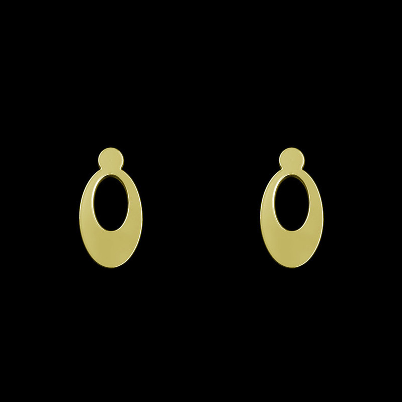 گوشواره طلا 18 عیار زنانه مدوپد مدل بیضی تو خالی کد GA1-12698