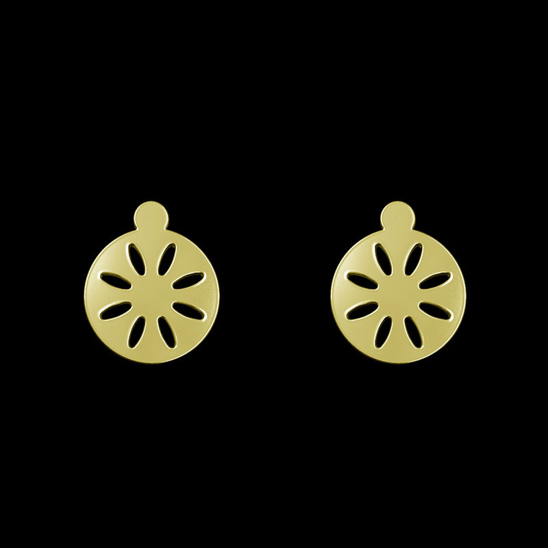 گوشواره طلا 18 عیار زنانه مدوپد مدل گل کد GA1-12704