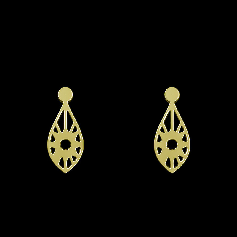 گوشواره طلا 18 عیار زنانه مدوپد مدل هندسی کد GA1-12816