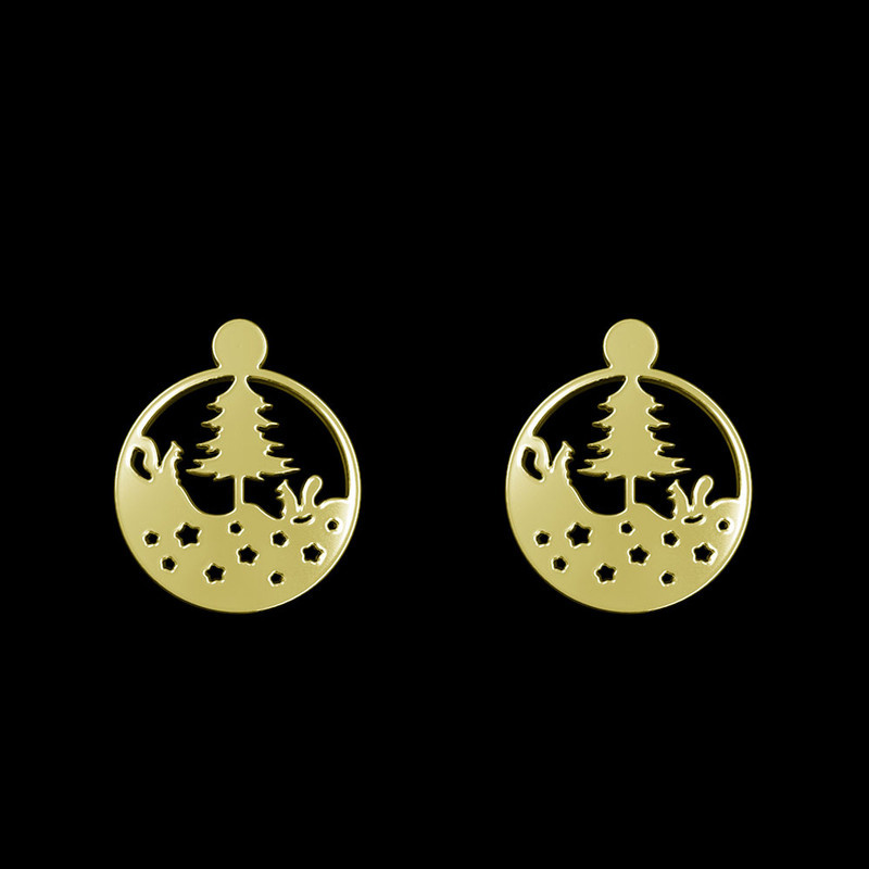 گوشواره طلا 18 عیار زنانه مدوپد مدل درخت کد GA1-12963