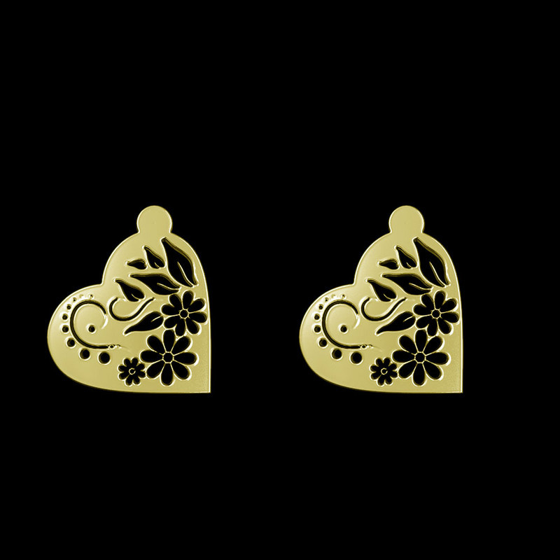 گوشواره طلا 18 عیار زنانه مدوپد مدل قلب کد GA1-12973