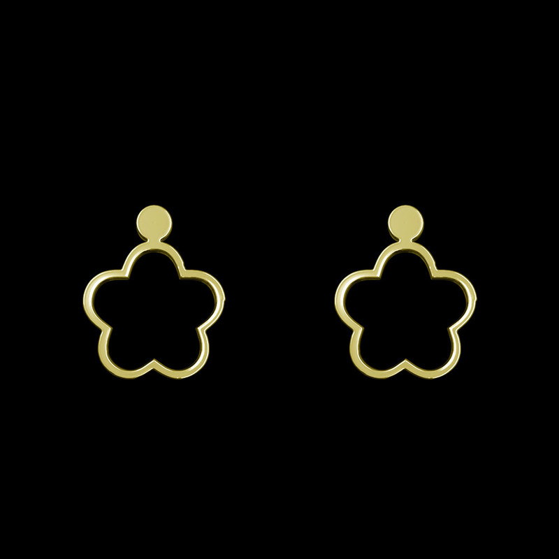 گوشواره طلا 18 عیار زنانه مدوپد مدل گل کد GA1-12985