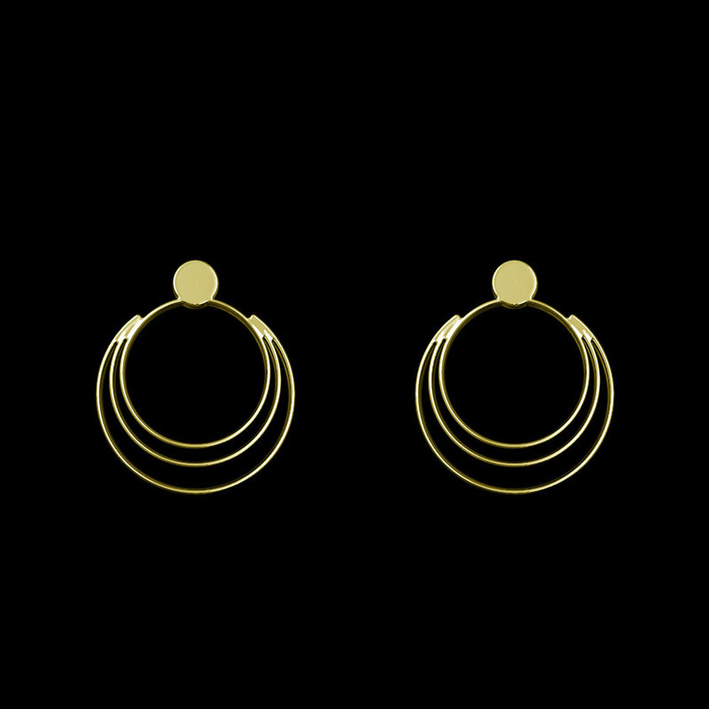 گوشواره طلا 18 عیار زنانه مدوپد مدل دایره کد GA1-12987