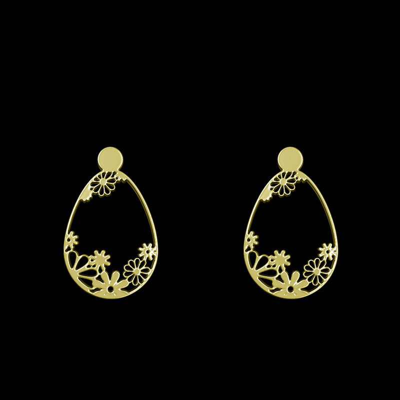 گوشواره طلا 18 عیار زنانه مدوپد مدل برگ کد GA1-13006