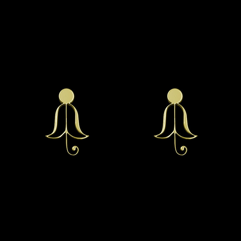 گوشواره طلا 18 عیار زنانه مدوپد مدل گل کد GA1-13069