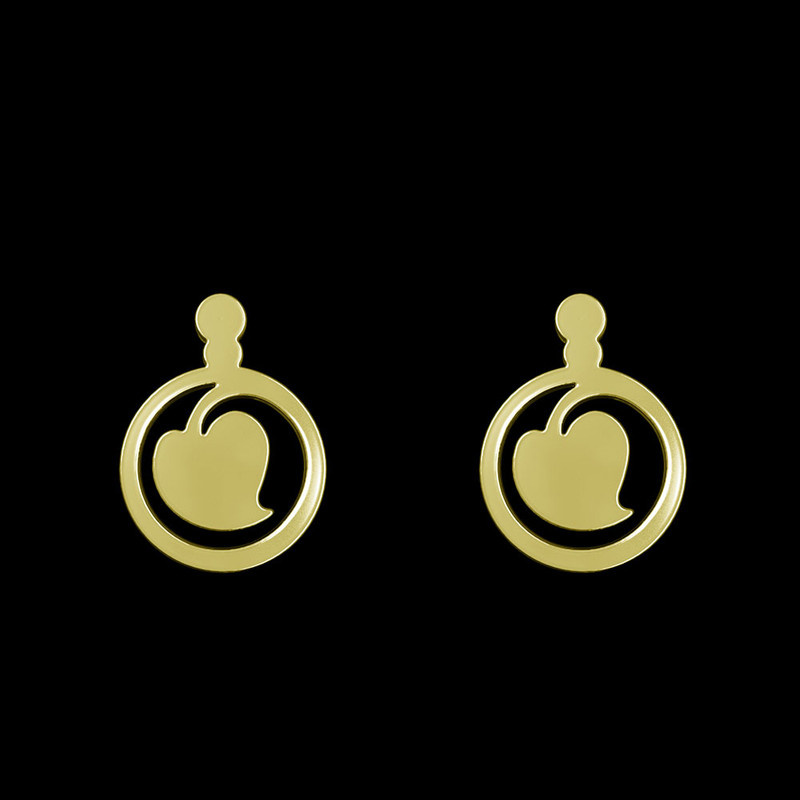 گوشواره طلا 18 عیار زنانه مدوپد مدل قلب کد GA1-13098