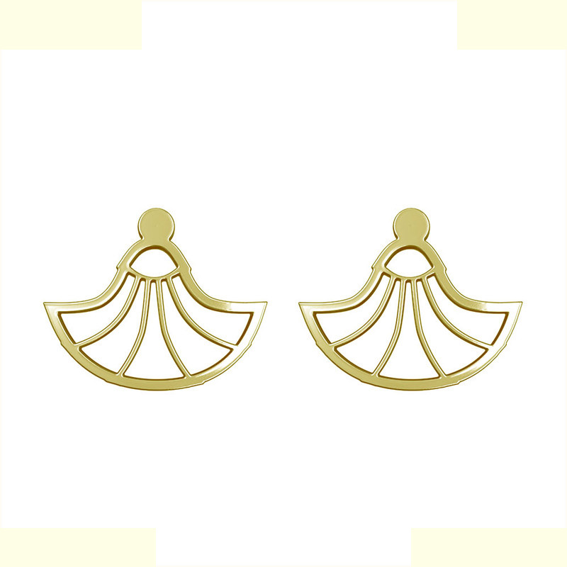 گوشواره طلا 18 عیار زنانه مدوپد مدل هندسی کد GA1-13106