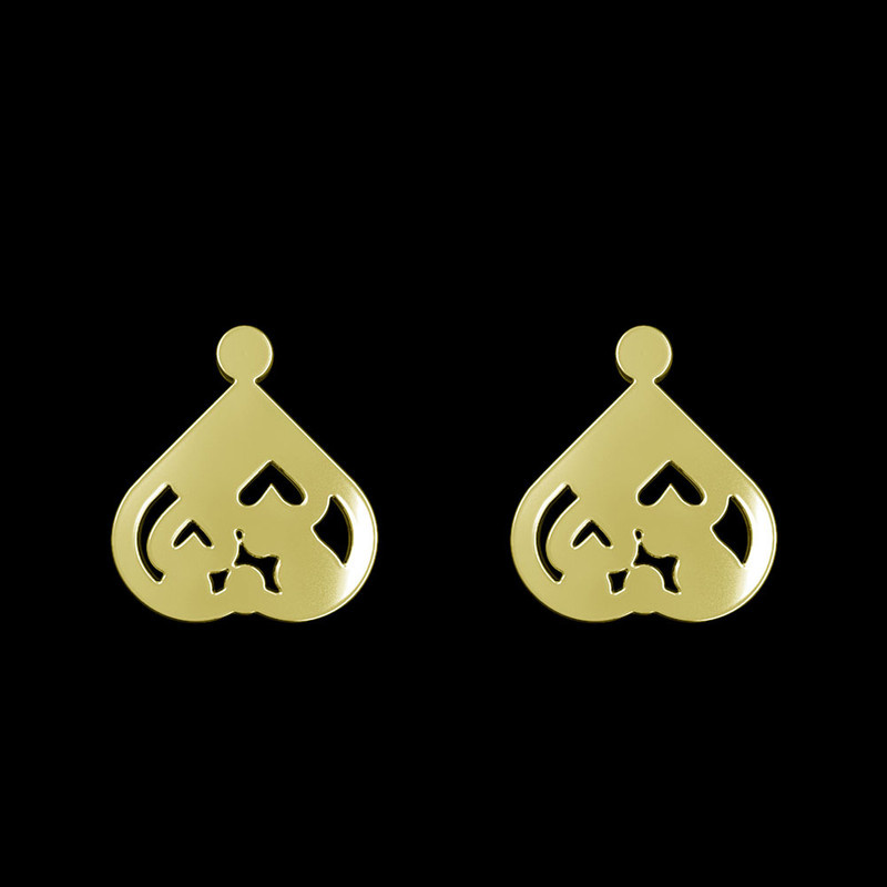 گوشواره طلا 18 عیار زنانه مدوپد مدل قلب کد GA1-13119