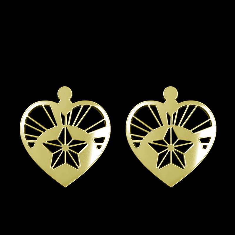 گوشواره طلا 18 عیار زنانه مدوپد مدل قلب کد GA1-13131