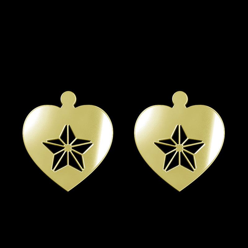 گوشواره طلا 18 عیار زنانه مدوپد مدل قلب کد GA1-13132