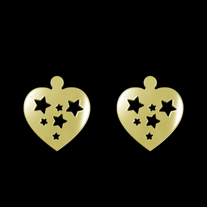 گوشواره طلا 18 عیار زنانه مدوپد مدل قلب کد GA1-13134