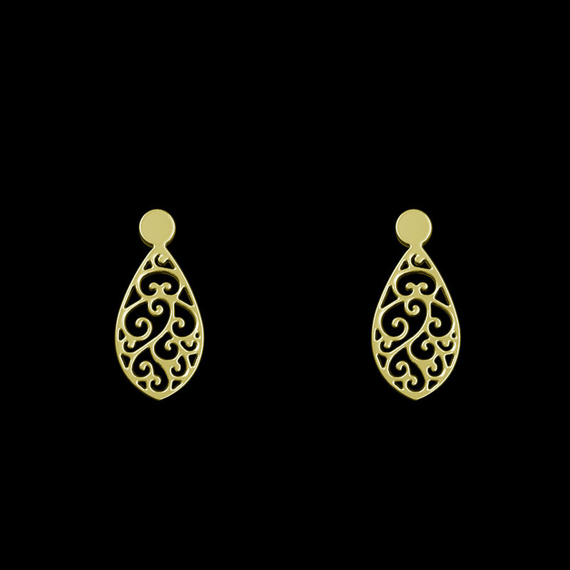 گوشواره طلا 18 عیار زنانه مدوپد مدل هندسی کد GA1-13254