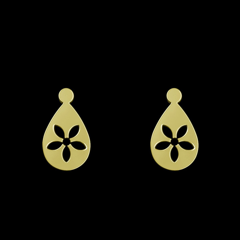 گوشواره طلا 18 عیار زنانه مدوپد مدل گل کد GA1-13260