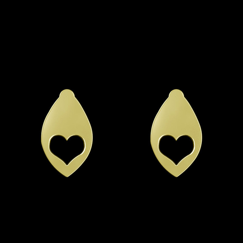 گوشواره طلا 18 عیار زنانه مدوپد مدل قلب کد GA1-13449